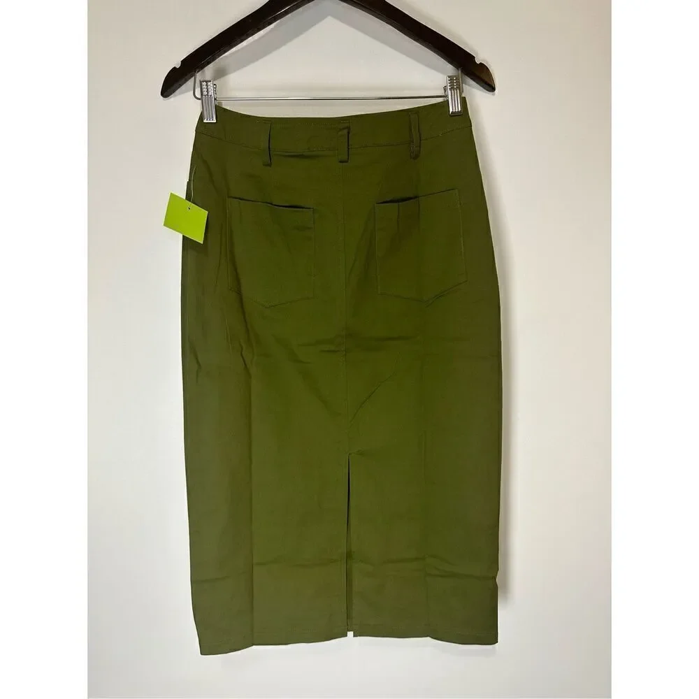 Olive twill skirt